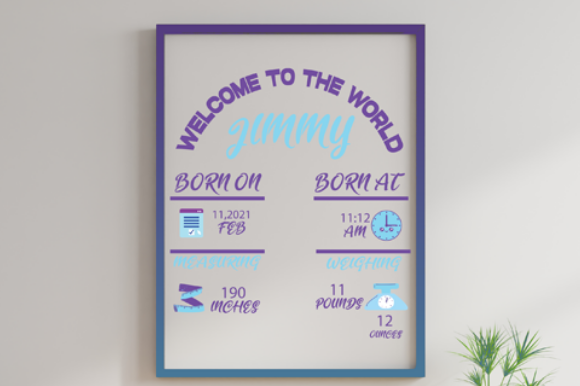 Birth Announcement Design Template: Premium Graphics for Branding