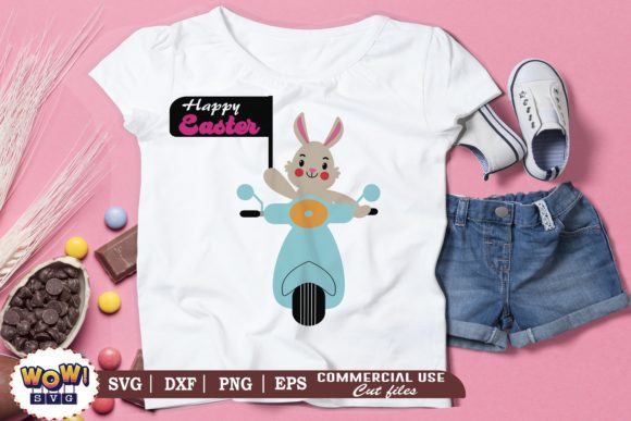 Easter Bunny Scooter SVG: Fresh Graphics & Illustrations