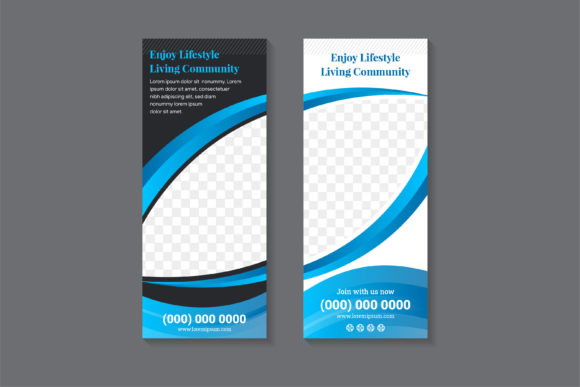 Enjoy Lifestyle Vertical Banner Blue: Graphics & Print Templates