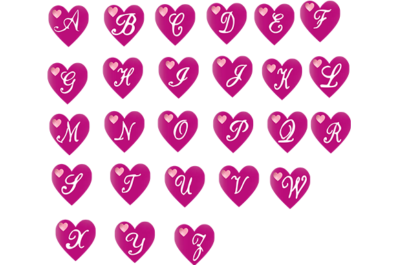 Heart Monograms: Cute Graphics & Illustrations