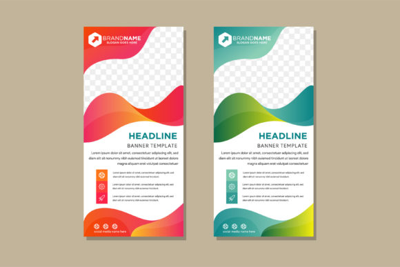 Liquid Vertical Banner Bright: Graphics for Print Templates