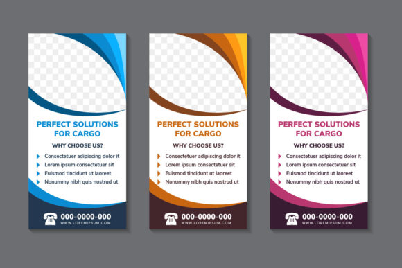Solution Perfect for Cargo Vertical Bann: Graphics & Print Templates