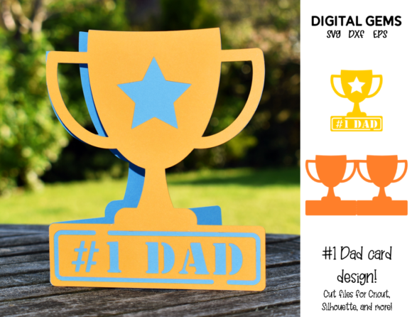 Trophy Fathers Day Dad Birthday Card: Crafts & Graphics