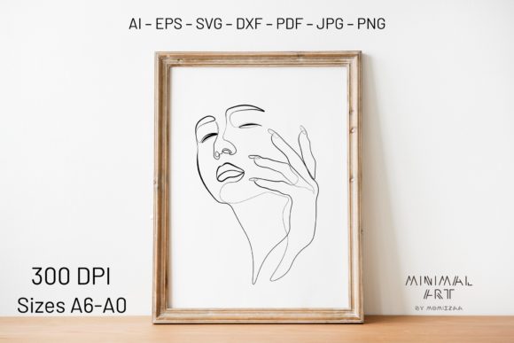 Wall Art Continuous Line, Woman Svg: Graphics & Illustrations